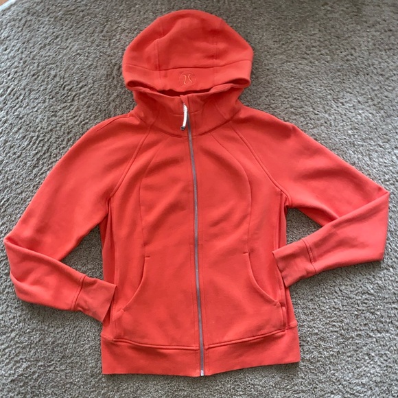 lululemon athletica Sweaters - LULULEMON orange scuba zip-up jacket size 12